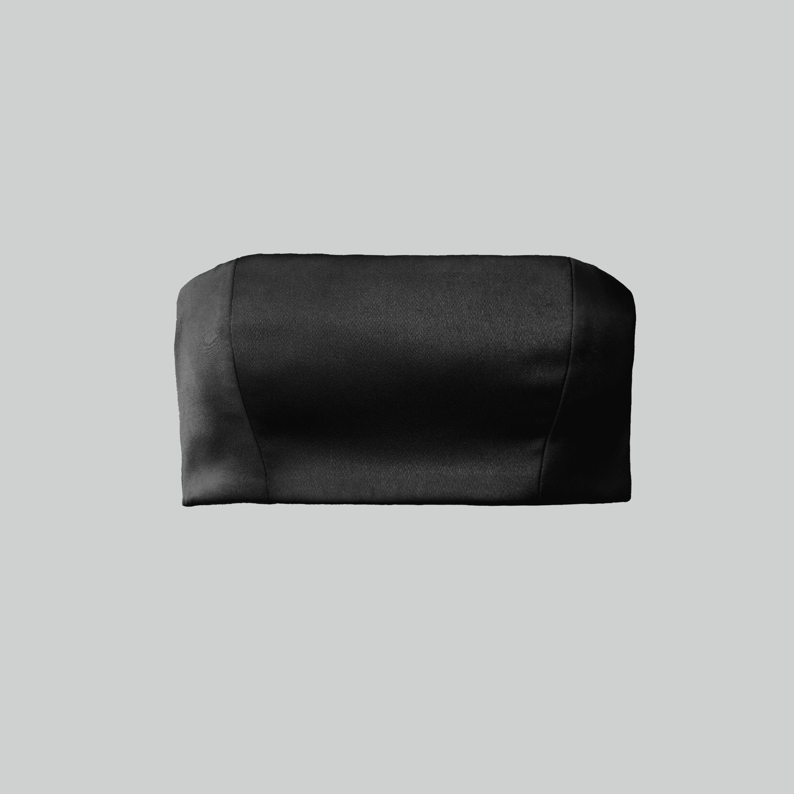 black recycled polyester satin bandeau set