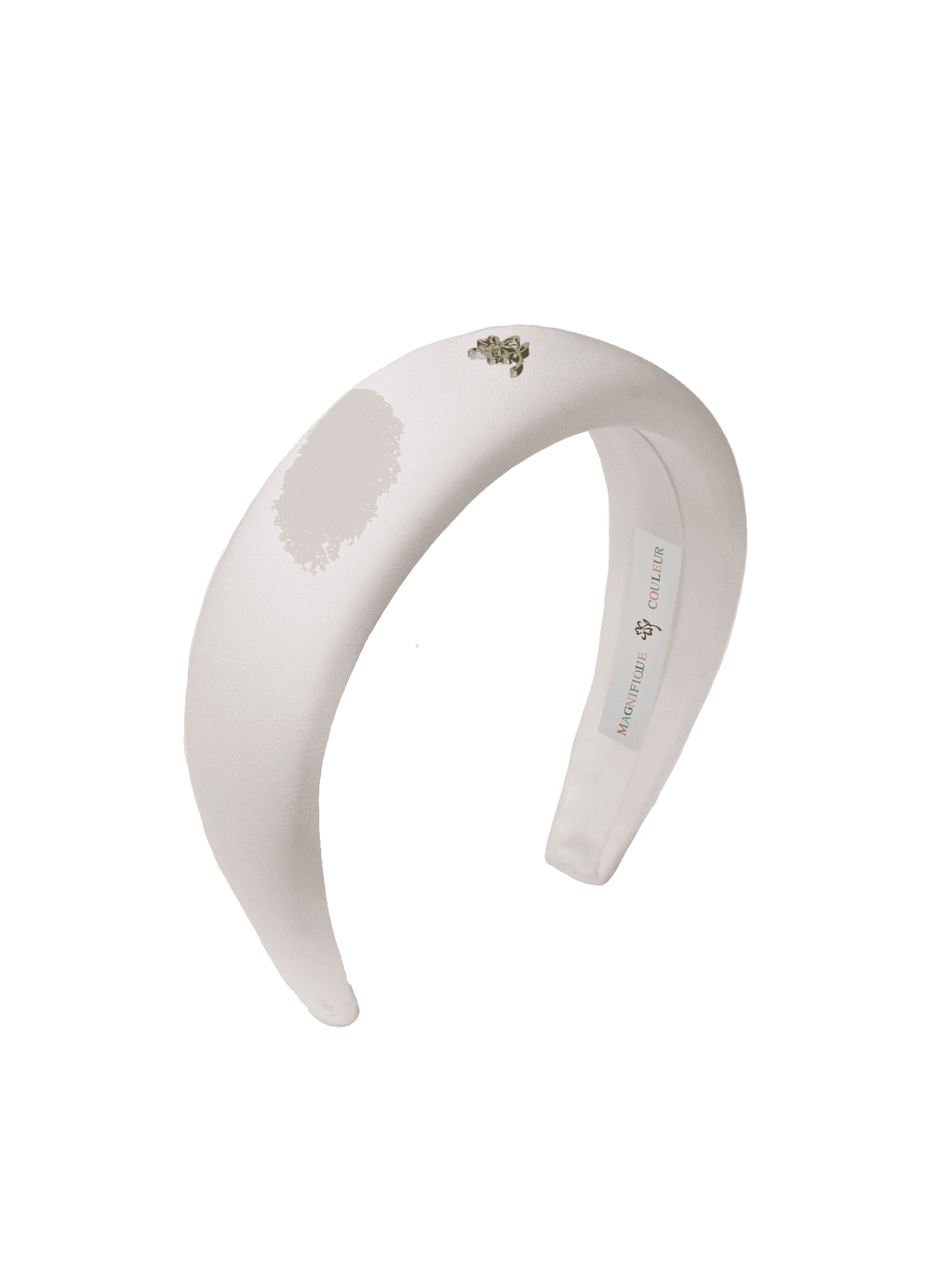 white recycled polyester satin headband