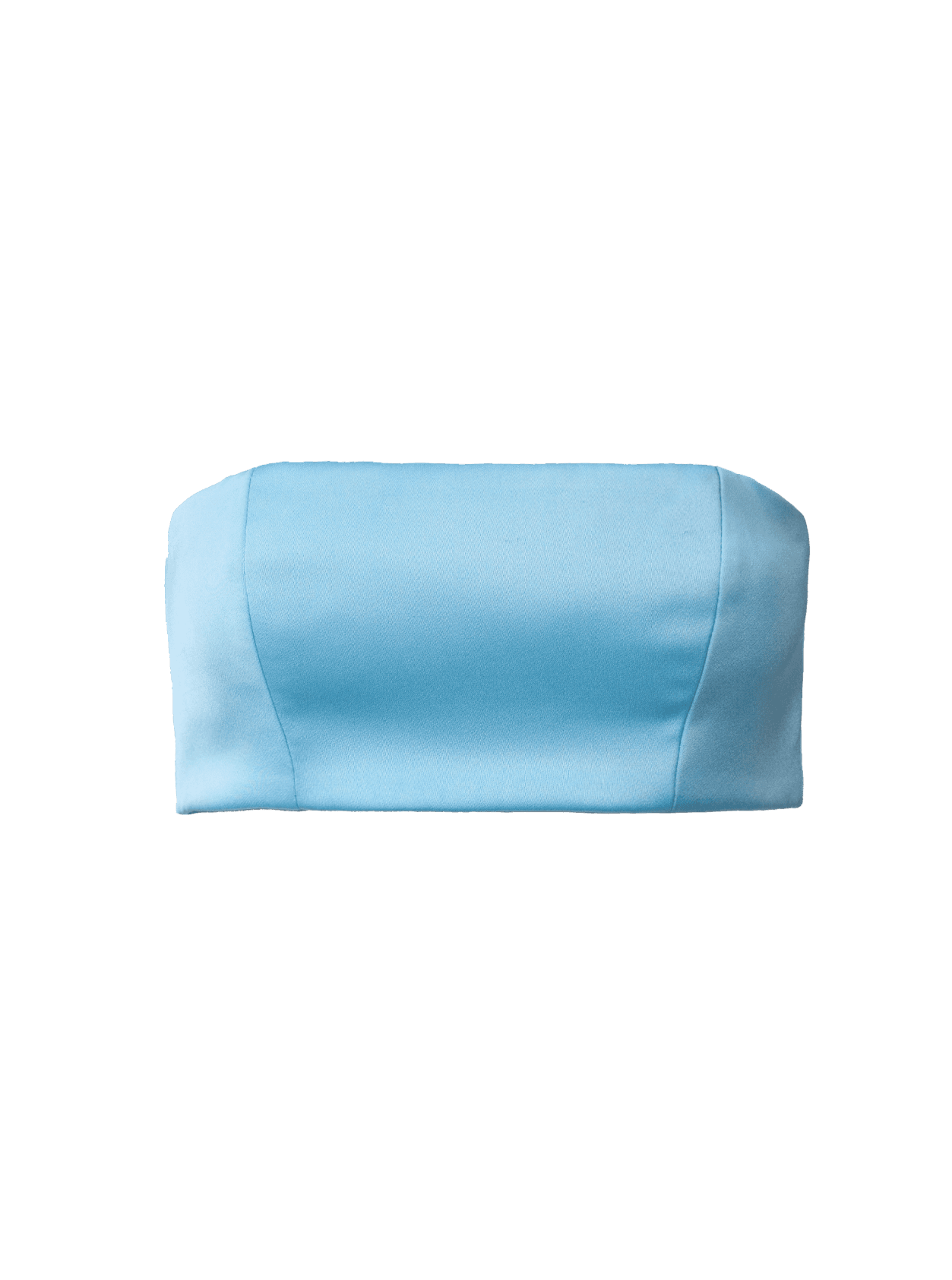 blue recycled polyester satin bandeau