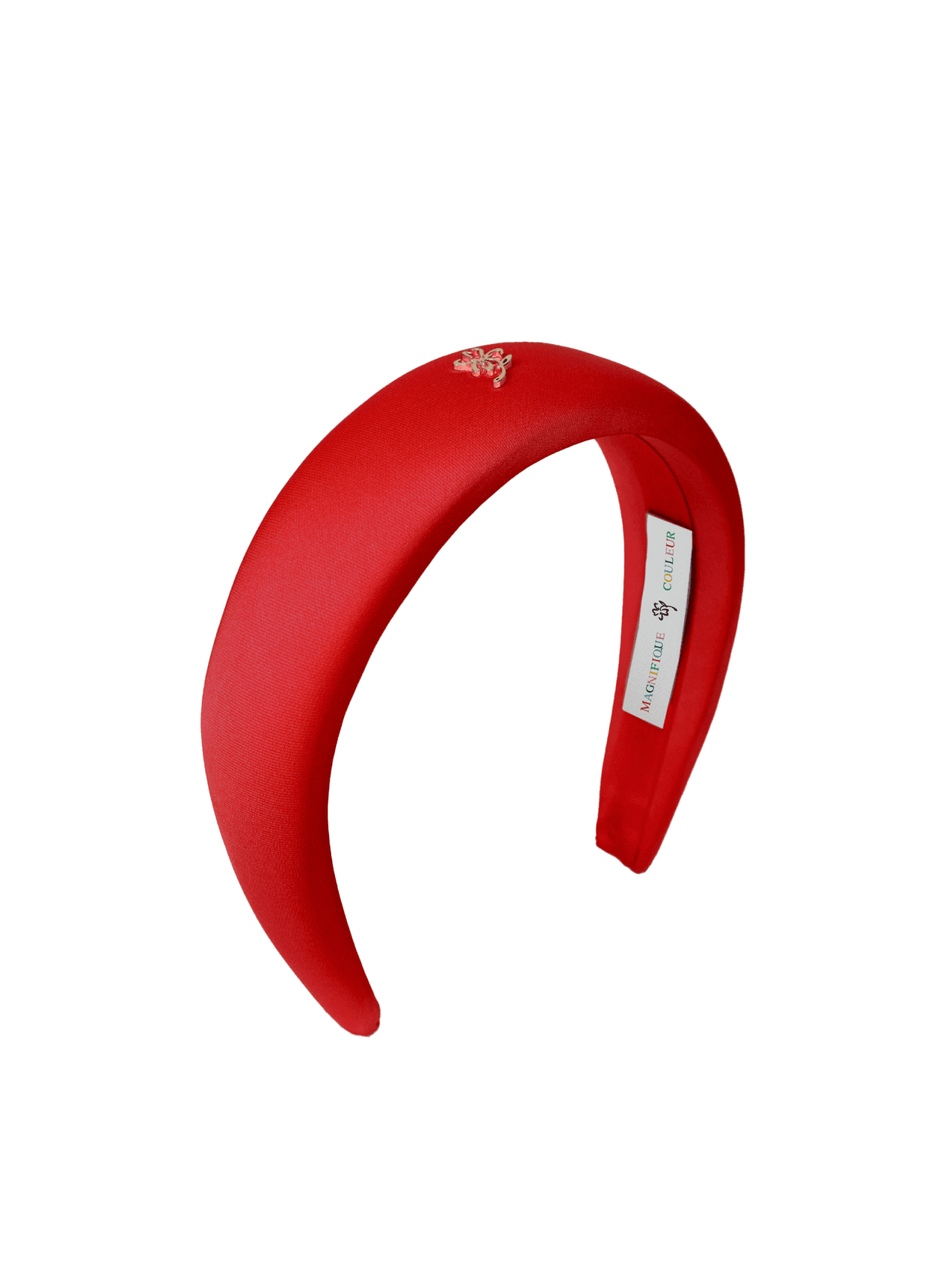 red recycled polyester satin headband