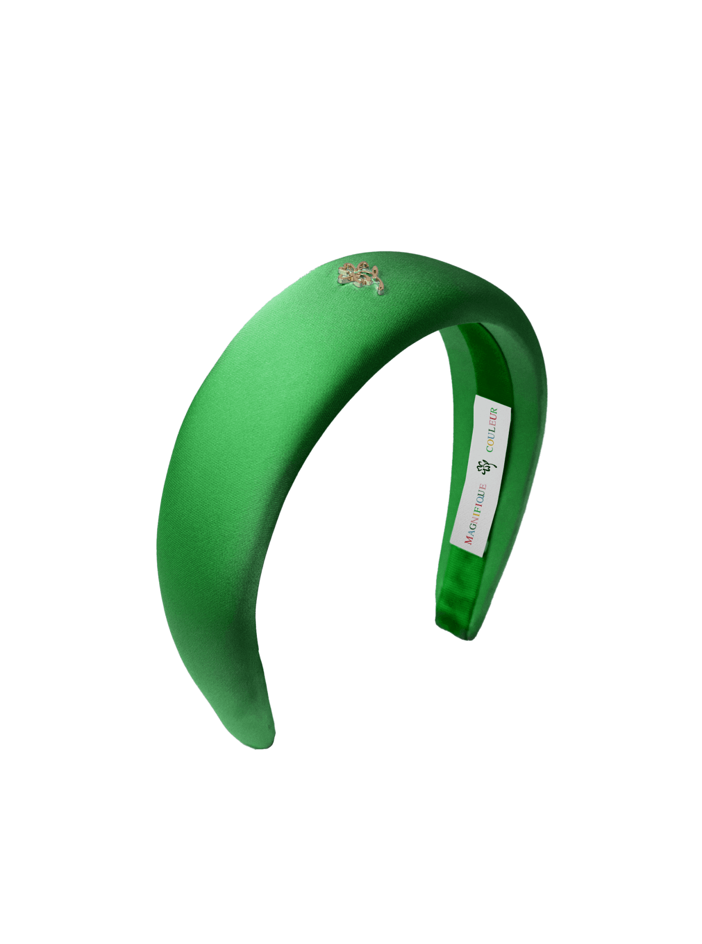 green recycled polyester satin headband